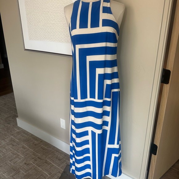 Donna Morgan Blue and White Midi Dress - Picture 4 of 7